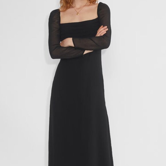 Aritzia Dresses & Skirts - Aritzia Wilfred Amuse Midi Black Dress Size 2